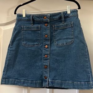 Madewell Denim Button Front Mini Skirt 28
